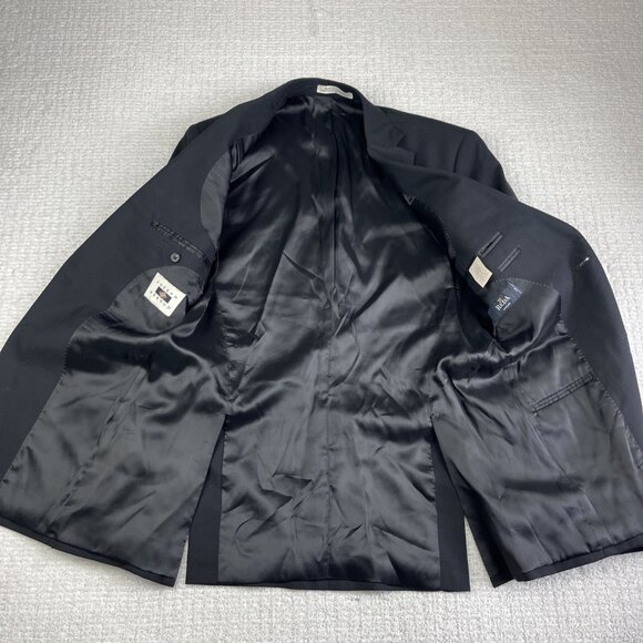 Joseph Abboud Blazer Mens 38L Black REDA Super 110s Wool 2 Button Jacket - Picture 12 of 16
